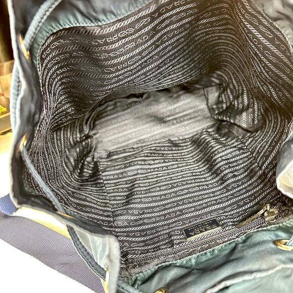 Prada Blue Nylon Backpack Good Used Condition with cards and dust bag - Picture 9 of 16